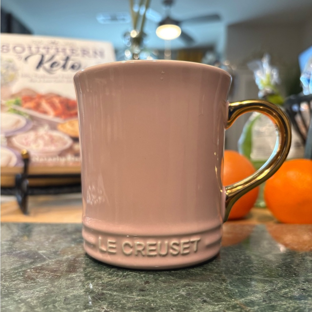 Le Creuset Chiffon Mug with Gold Handle